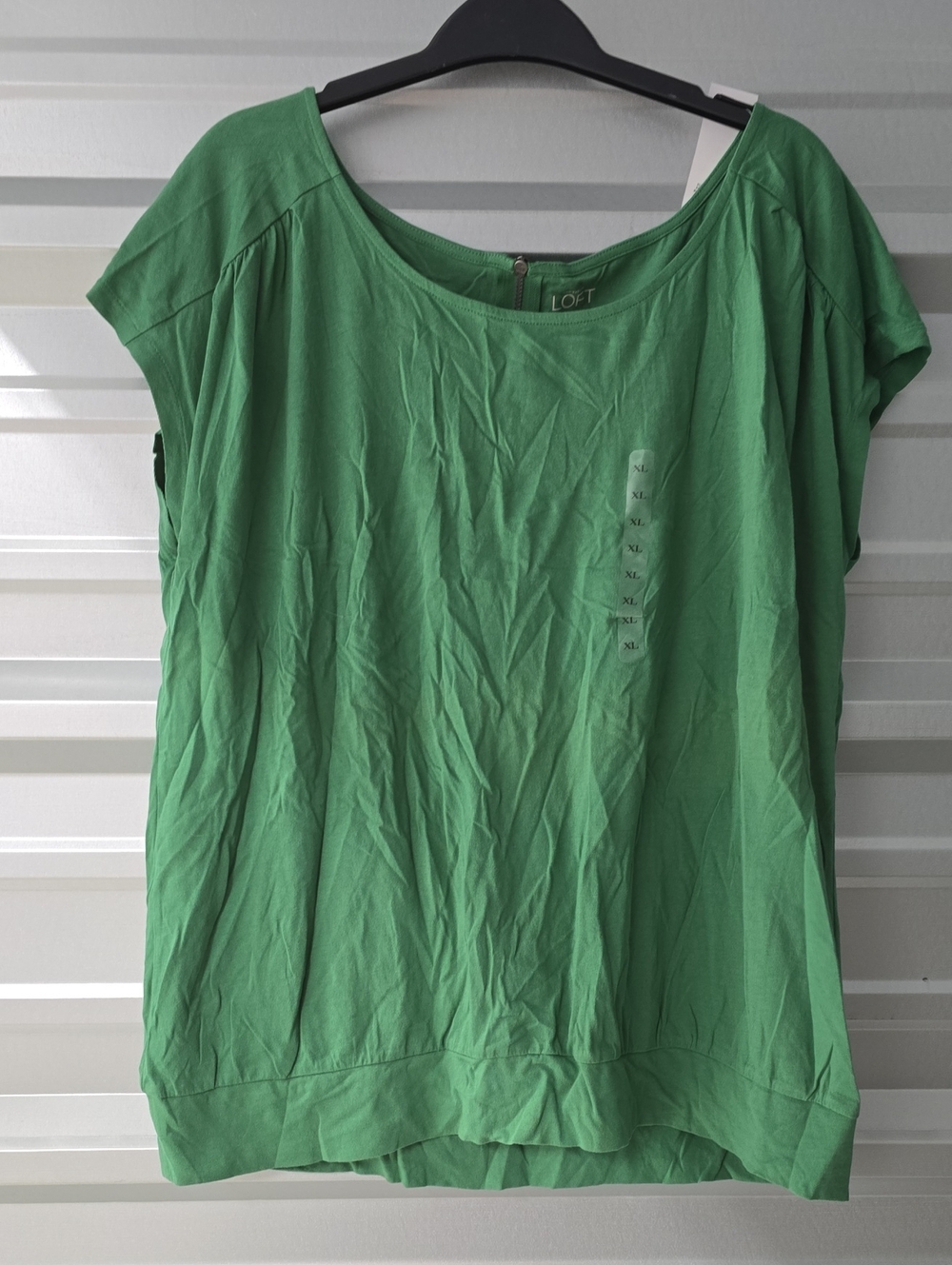 LOFT Green Scoop Neck Short Sleeve Tunic